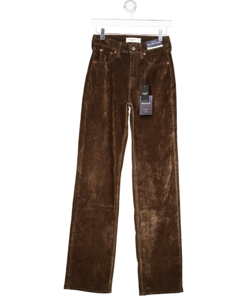 Abercrombie & Fitch Brown Curve Love High Rise 90s Relaxed Velvet Jeans - Long Length W24