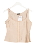 Emporio Armani Pink Raw Silk Frill Detail Sleeveless Top It44 UK 12