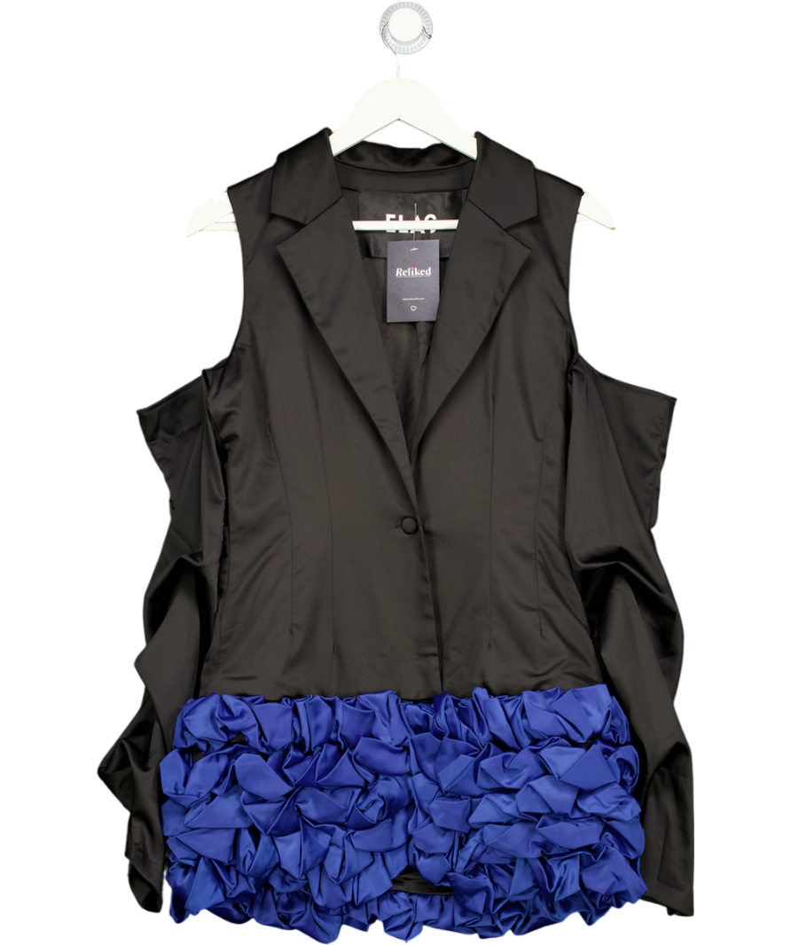 ELAS THE LABEL Black / Blue Statement 224 Blazer Dress UK S