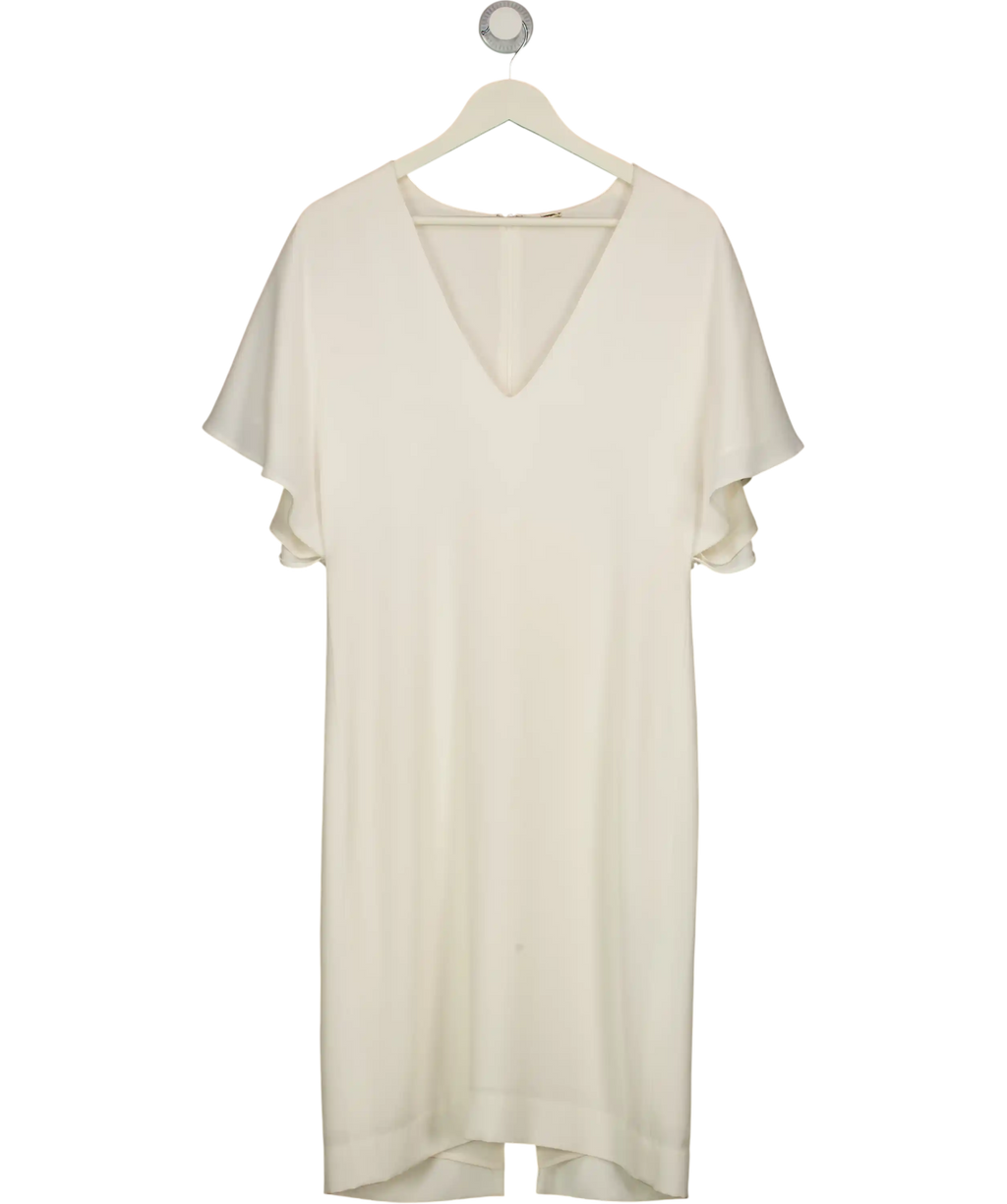 ADAM LIPPES Ivory White  V-neck Shift Dress Size 4 UK 8