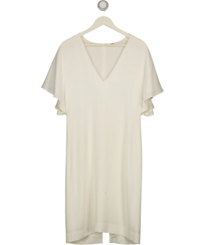 ADAM LIPPES Ivory White  V-neck Shift Dress Size 4 UK 8