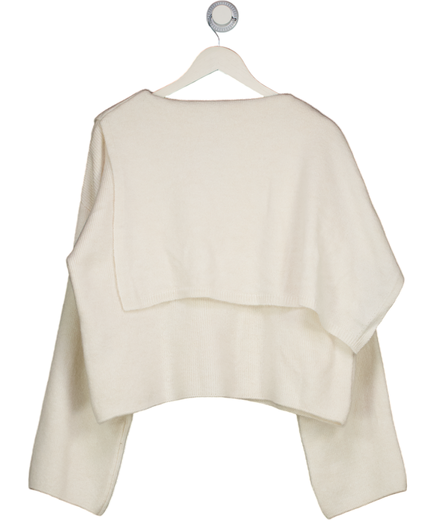 River Island Cream Knitted Two In One Jumper UK L