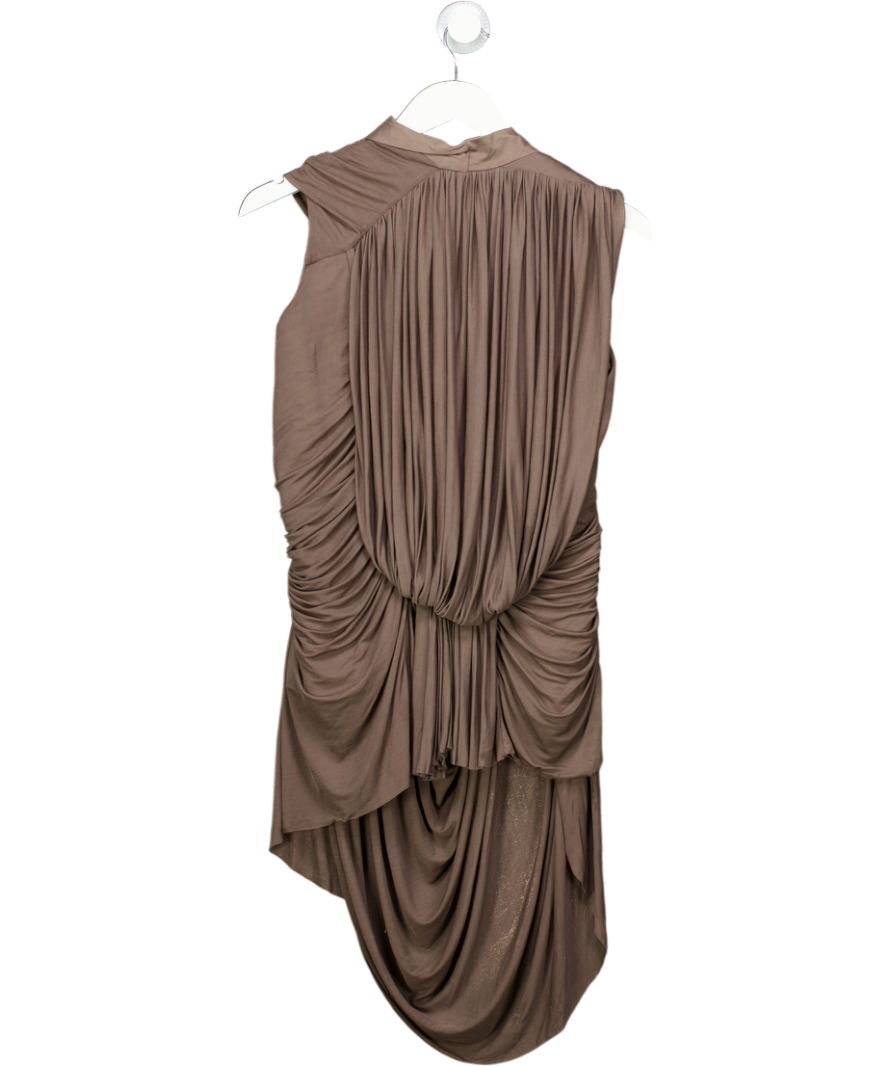 Rick Owens Taupe Brown Draped Anthem Top UK 10