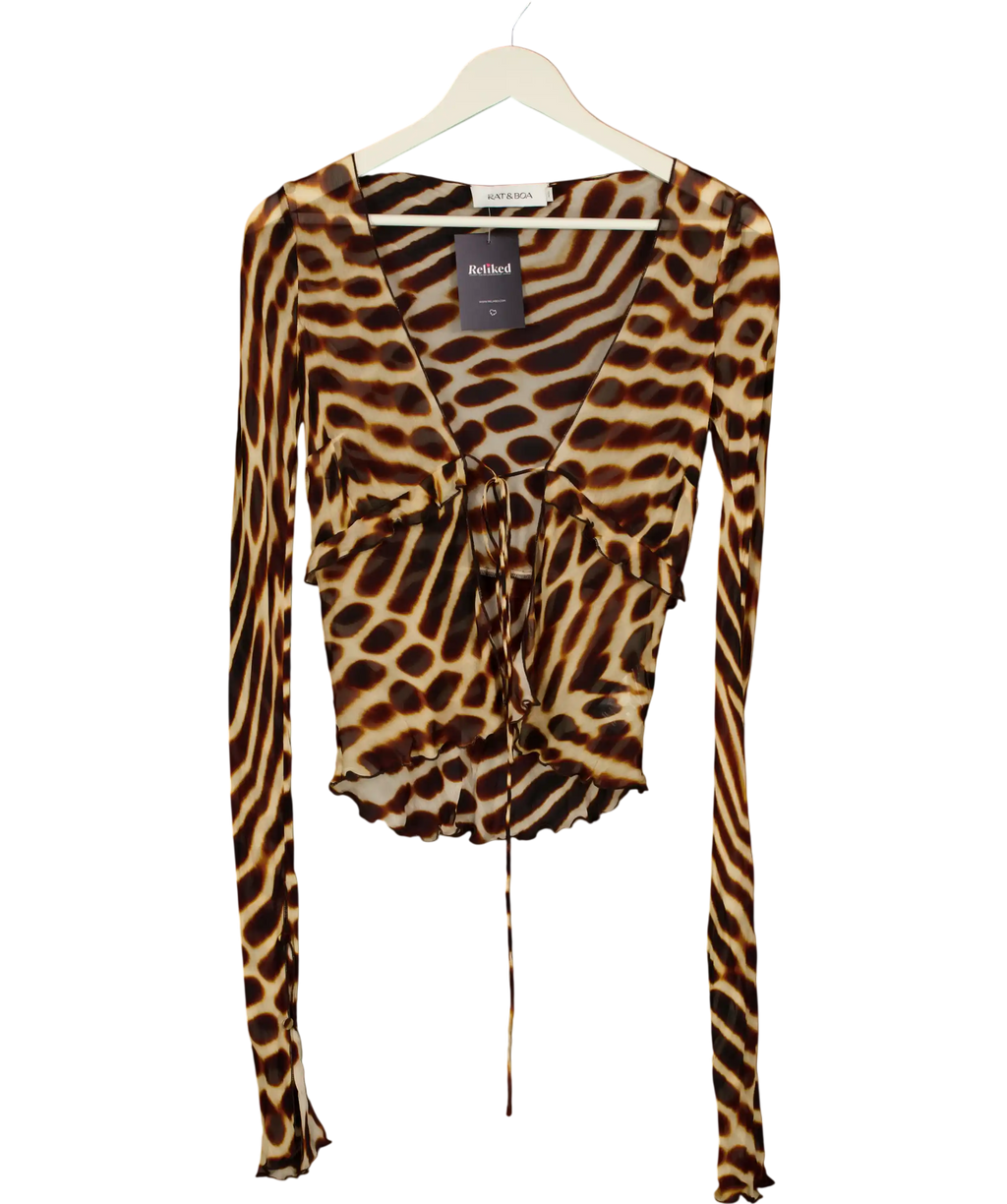RAT & BOA Brown Reno Blouse UK XS