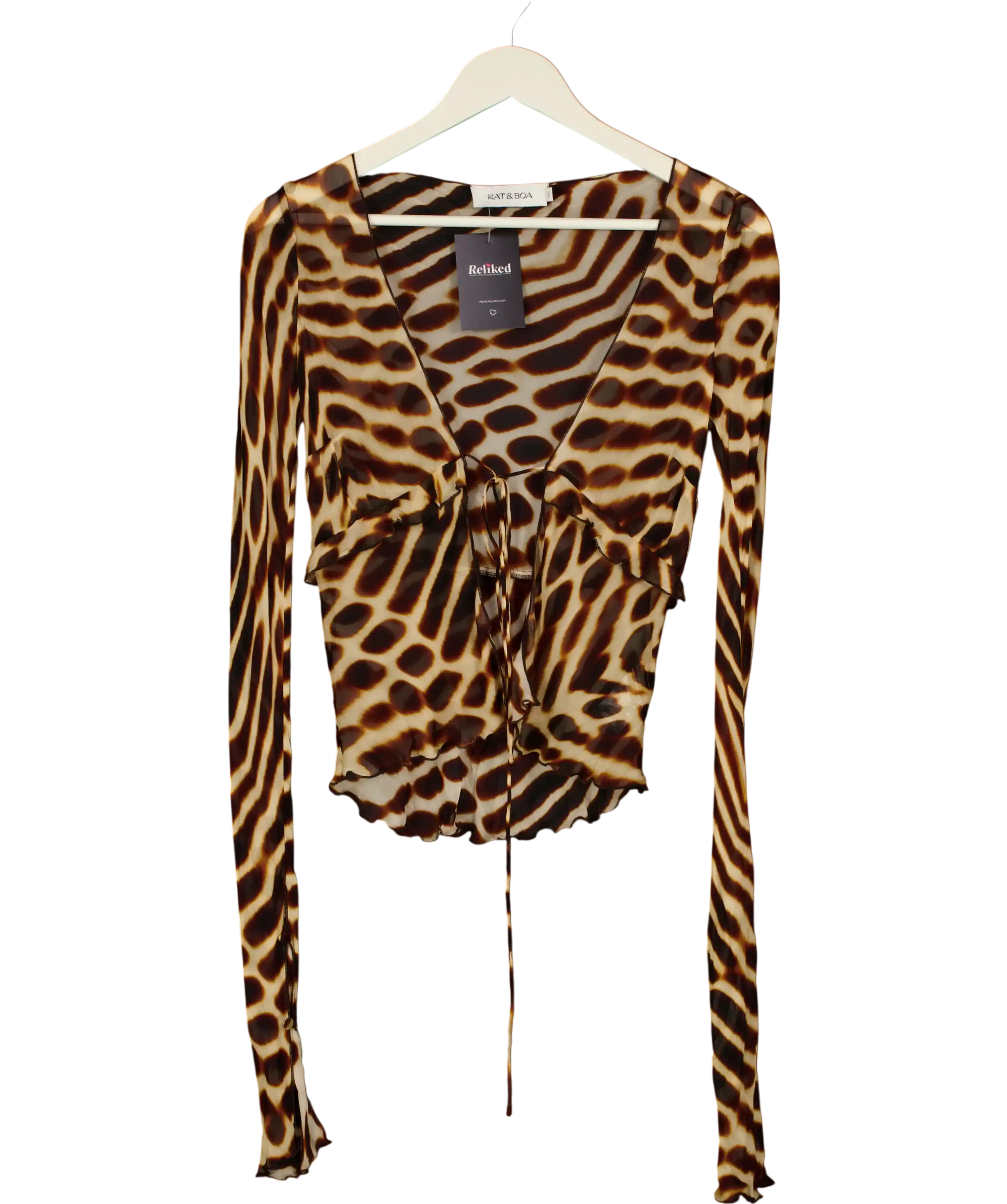 RAT & BOA Brown Reno Blouse UK XS
