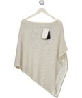 ZARA Cream Boucle Jnit Asymmetric Cape Knit Top UK L
