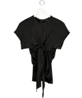 ELLERY Black Satin Crepe Knot Front Top UK 6