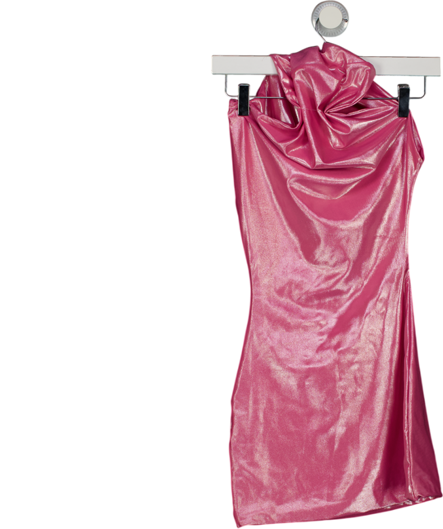 Coucoo Pink Metallic One Shoulder Mini Dress UK S