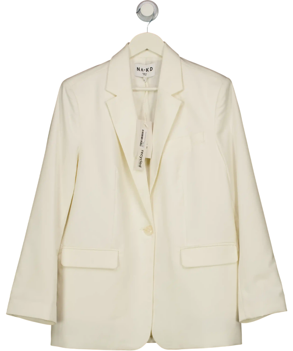 NA-KD Cream Oversized Fit Tailored Blaze UK 8