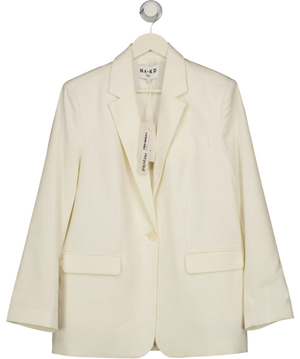NA-KD Cream Oversized Fit Tailored Blaze UK 8