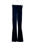 PEACHY DEN Midnight Blue Velvet Flare Trousers UK M