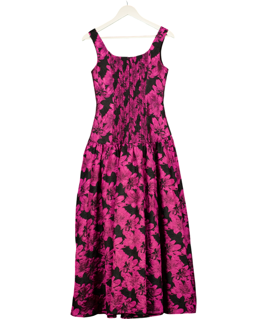 ELLIATT Holly A-line Gown In Pink & Black Floral UK S