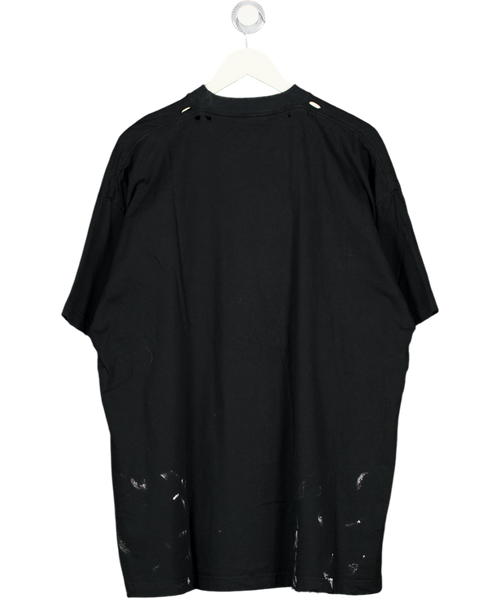 BALENCIAGA Black Metallica Short Sleeve T-shirt Oversized Fit 'black Orange' Szeu2 UK M