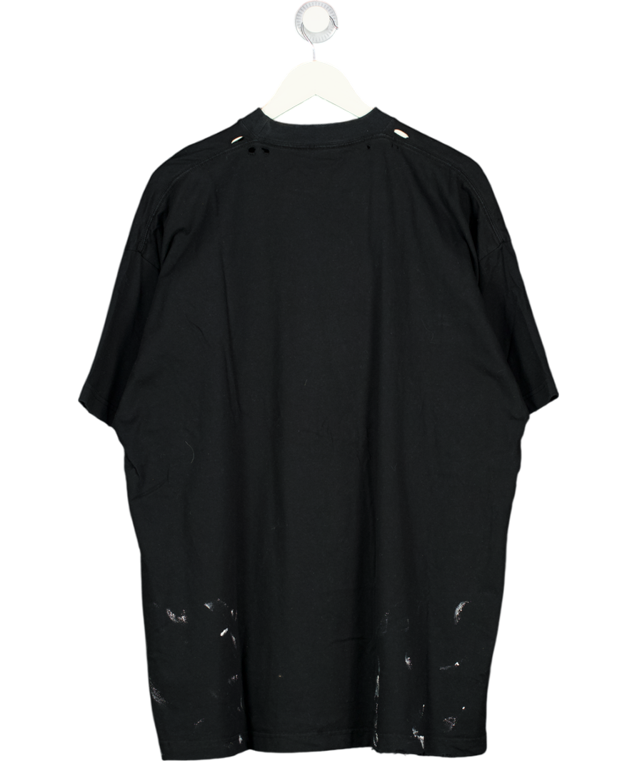 BALENCIAGA Black Metallica Short Sleeve T-shirt Oversized Fit 'black Orange' Szeu2 UK M