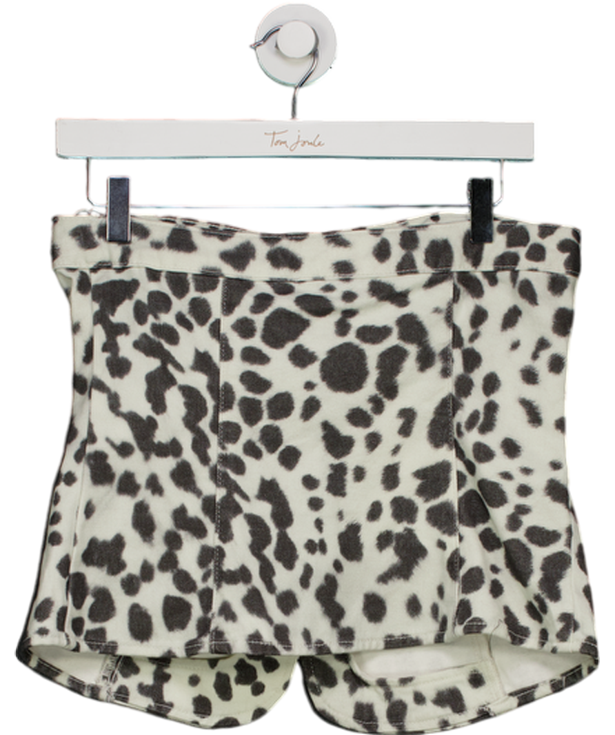 River Island White Denim Spot Print Bandeau Top UK 10