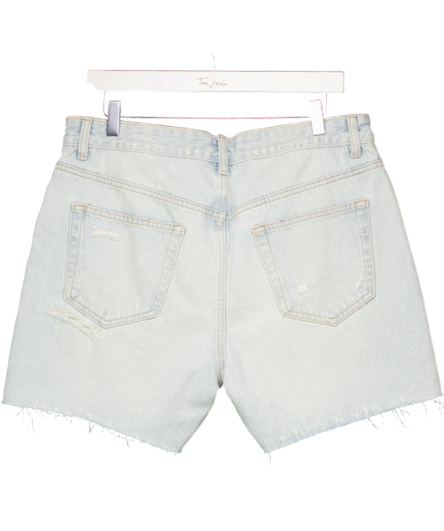 ZARA Blue Regular Fit Mid-waist Denim Bermuda Shorts UK M