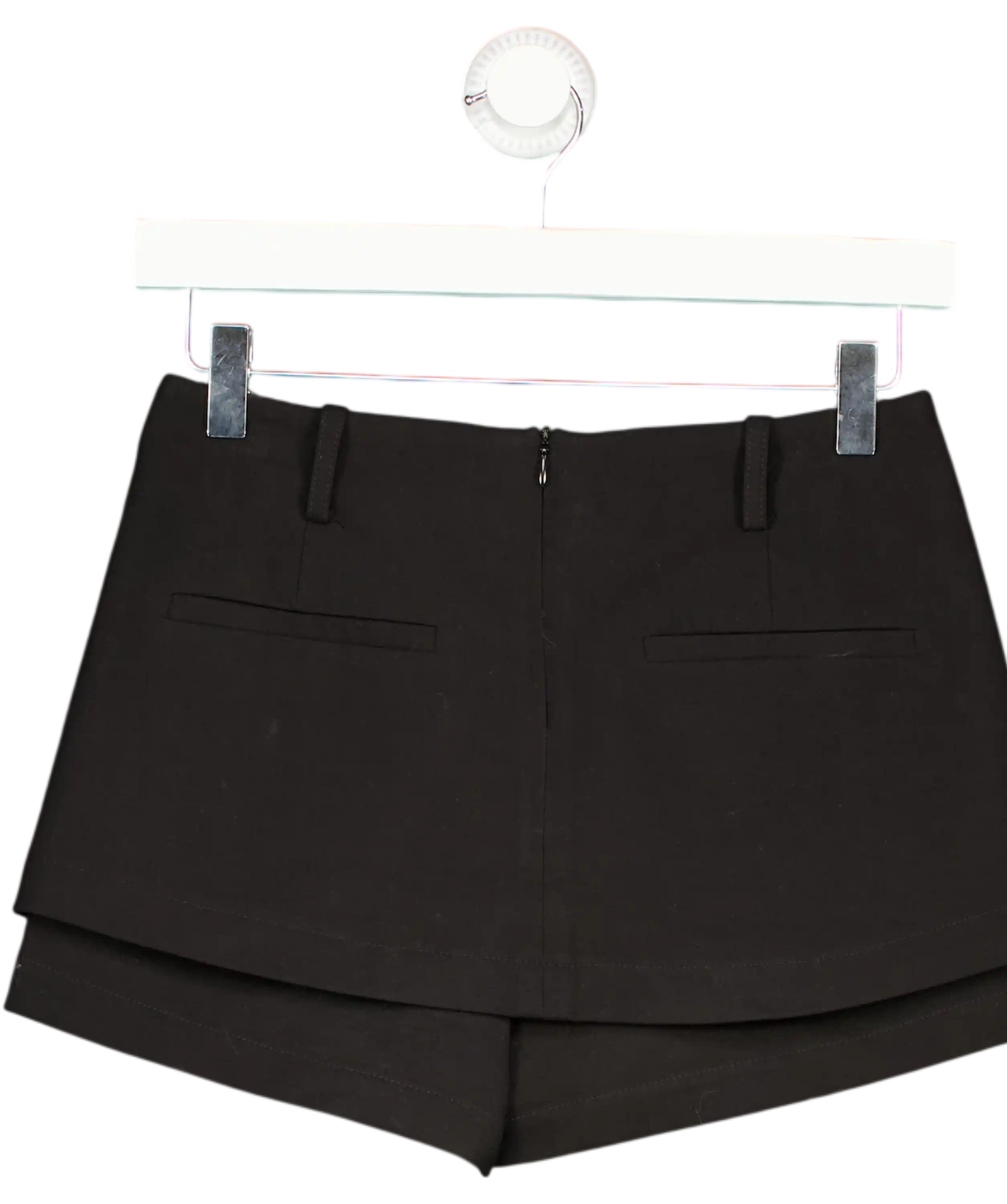 Acsense Studio Black Layered Button Up Shorts UK XS