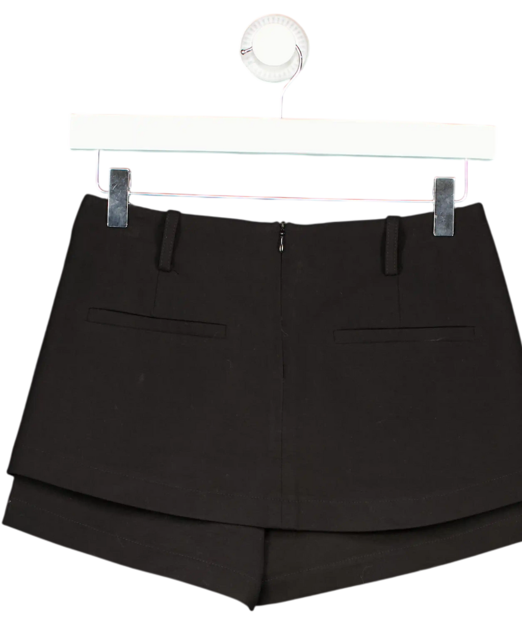 Acsense Studio Black Layered Button Up Shorts UK XS