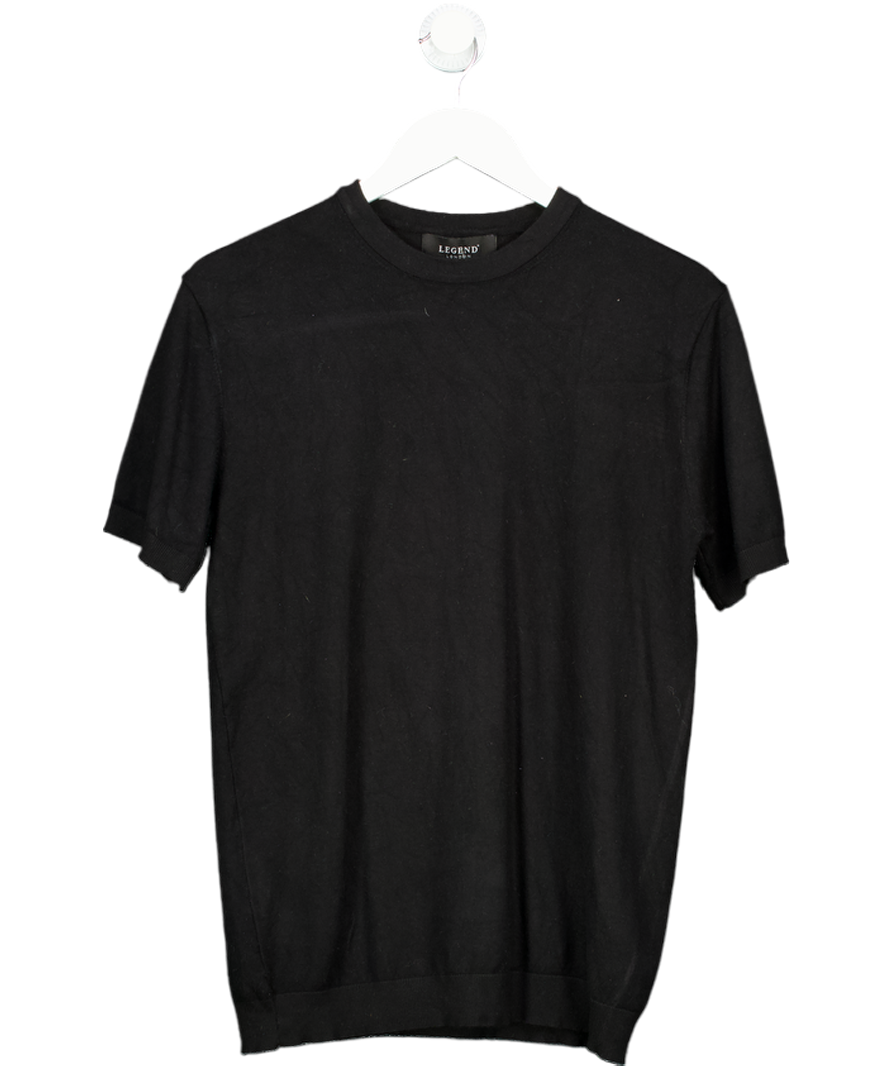 Legend London Black Knit Round Neck Short Sleeve Top UK S