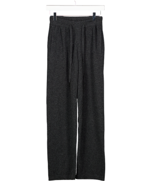 SUNSPEL Luxury Charcoal Grey 100% Lambswool Straight Leg Lounge Trousers UK XXS