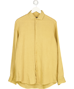 FRESCOBOL CARIOCA Yellow Sand Linen Shirt UK M