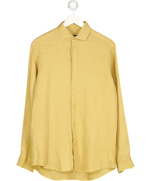 FRESCOBOL CARIOCA Yellow Sand Linen Shirt UK M