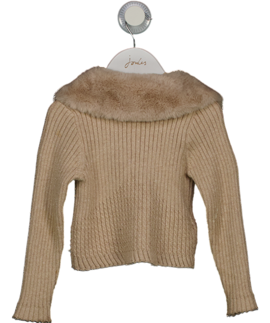 Mayoral Cream Cardigan With Fur Collar 4 Years