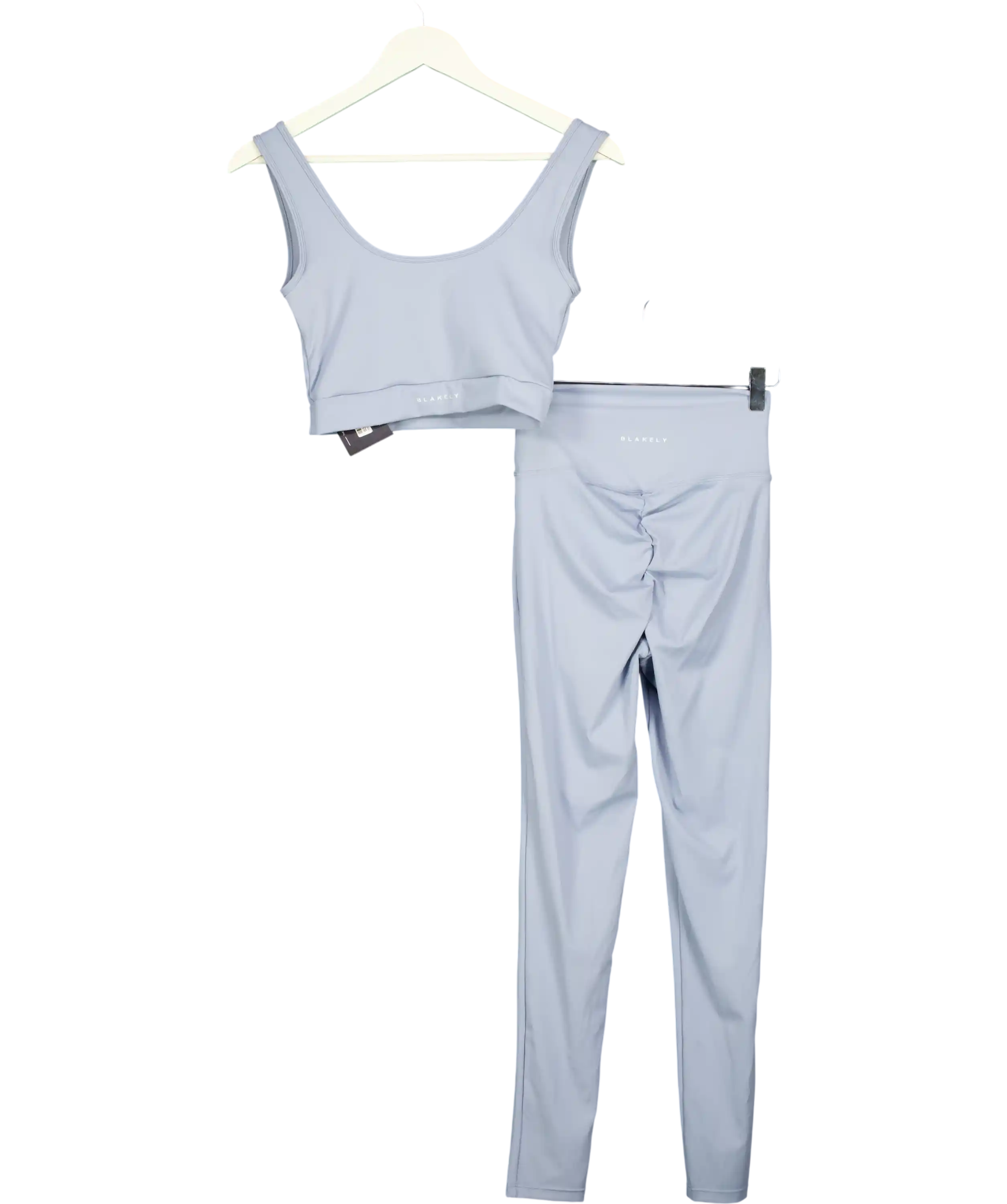 BLAKELEY 2-piece Light Blue Activewear Leggings And Crop Top Set UK S