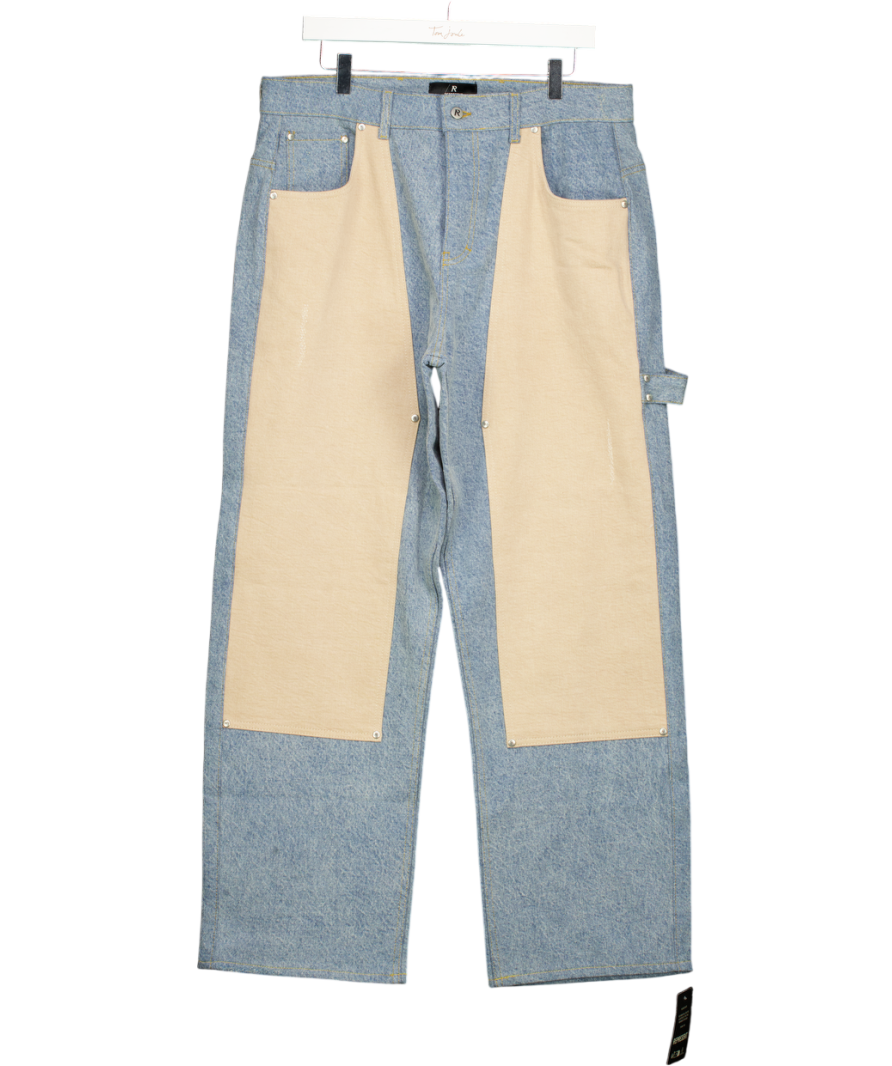 Represent Blue Colour Block Carpenter Denim W33