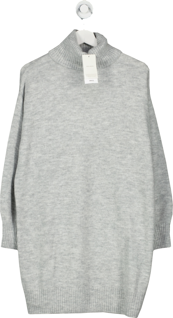 MANGO Grey Wool Blend Jumper Dress BNWT UK S
