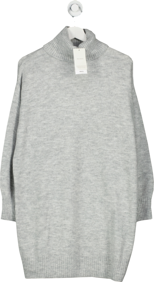 MANGO Grey Wool Blend Jumper Dress BNWT UK S