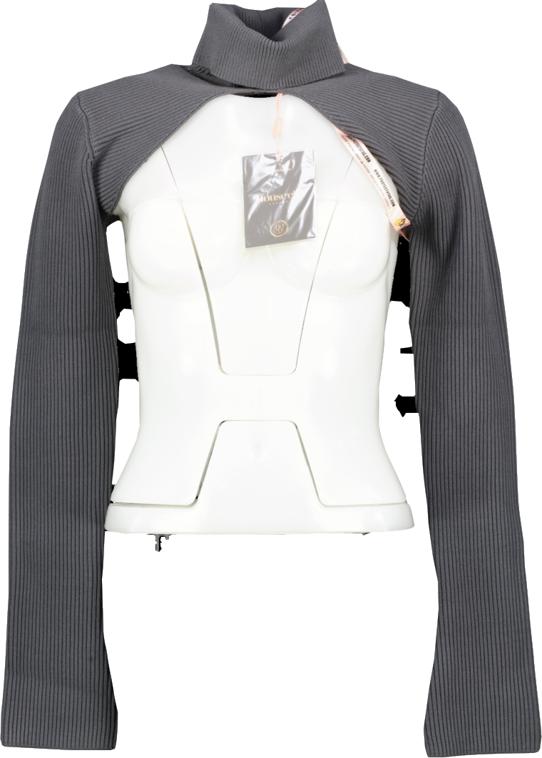 House of CB Grey Serafina Roll Neck With Sleeves UK S