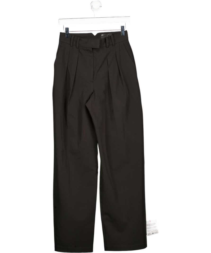 ASOS Black Pleated Barrel Leg Trousers UK 8