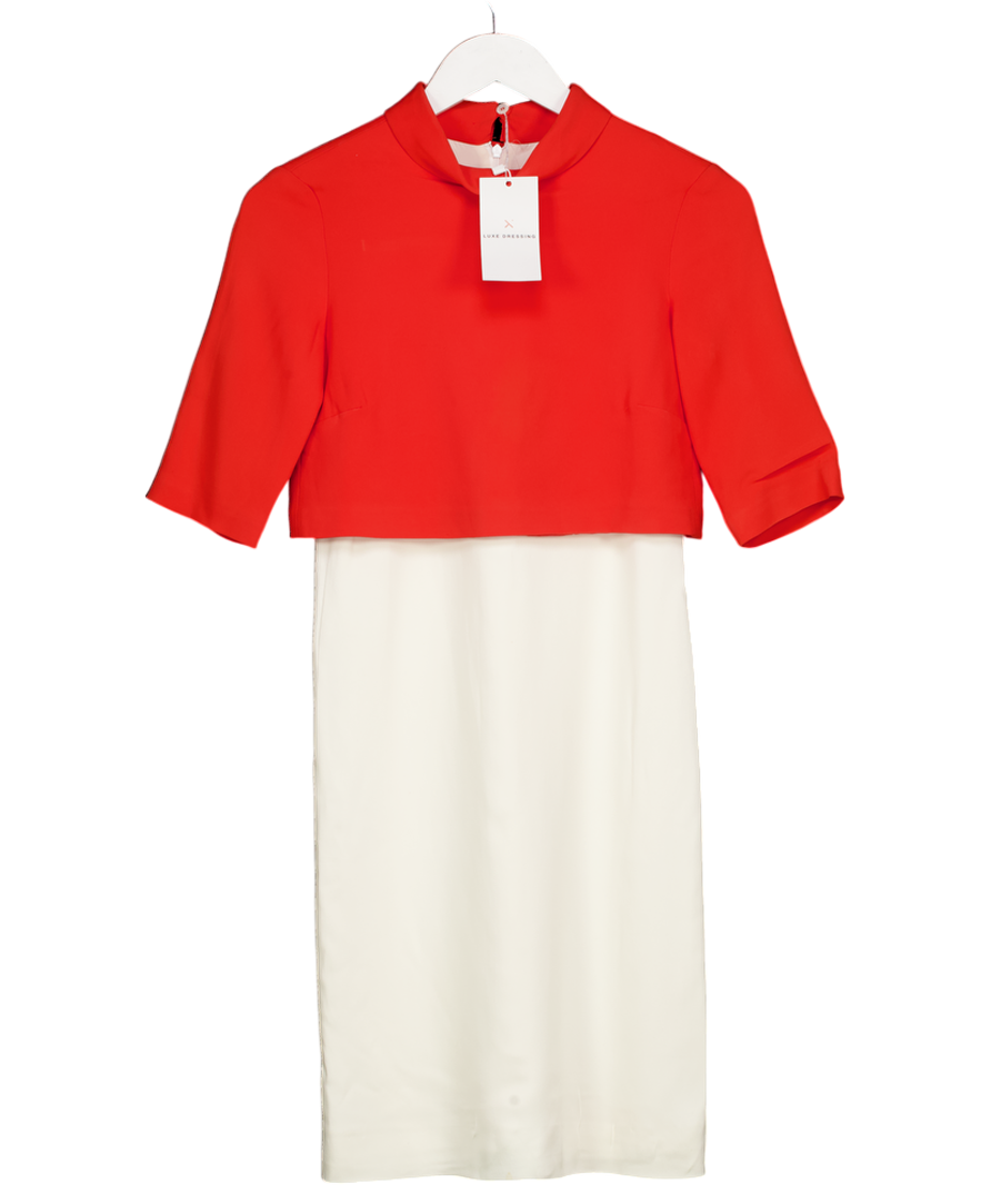 Gucci Orange Two Tone Layered Knee Length Dress UK S