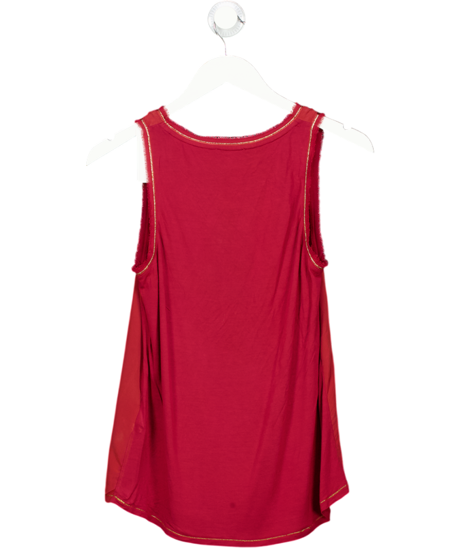 REISS Burgundy Red Marton Silk Front Top UK M