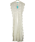 MELISSA ODABASH Talitha White Embroidered Scalloped Edge Kaftan UK S