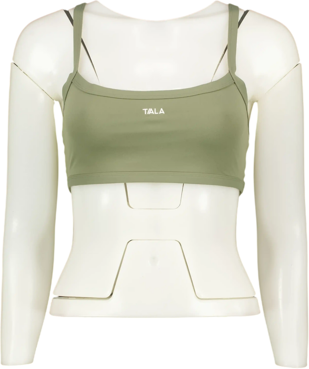 TALA Green Logo Racerback  Sports Bra UK S