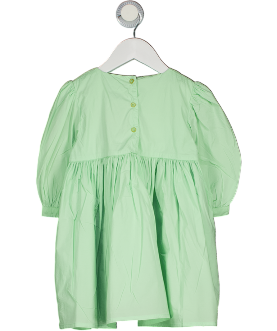 MORLEY Green Cotton Poplin Puff Sleeve Dress 2 Years