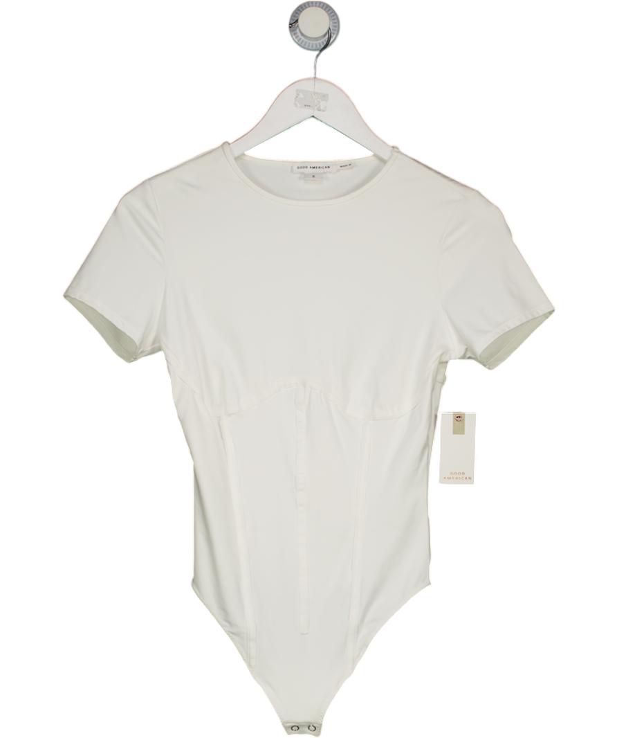 GOOD AMERICAN White Weightless Corset Bodysuit UK S