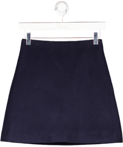 Theory Blue Wool And Cashmere-blend Felt Mini Skirt UK XXS