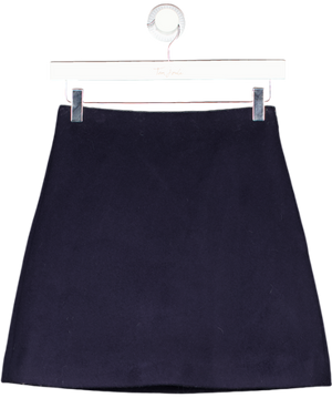 Theory Blue Wool And Cashmere-blend Felt Mini Skirt UK XXS