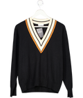 SANDRO PARIS Black Wool / Cashmere Blend Colle  V-neck Jumper Sz3 UK 10