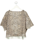 AllSaints Brown Short Sleeved Leopard Sweatshirt UK M