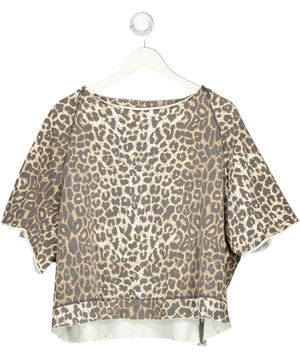 AllSaints Brown Short Sleeved Leopard Sweatshirt UK M