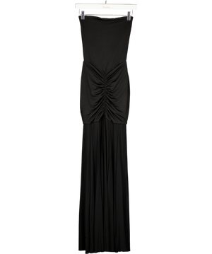 MESHKI Black Strapless Sheer Hem Strapless Maxi Dress UK XS