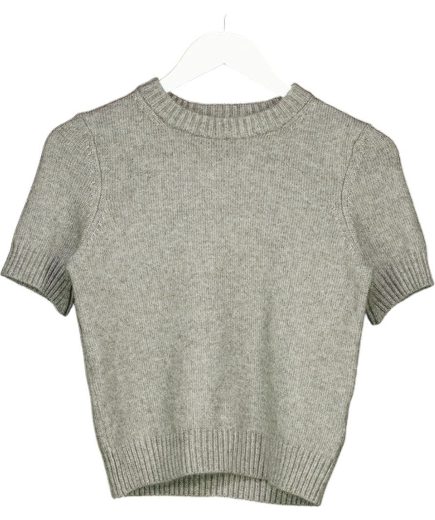 H&M Grey Short-sleeved Jumper UK S