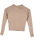 SEFI Brown Compression Long Sleeve Top And Headband Set UK XS