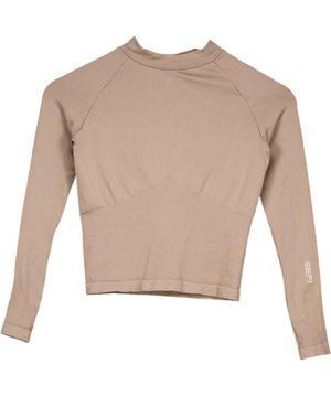 SEFI Brown Compression Long Sleeve Top And Headband Set UK XS