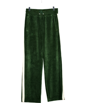 GANT Green Velour Wide Leg Track Pants UK S