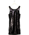 FRENCH CONNECTION Black Sequin A-line Mini Dress UK 6